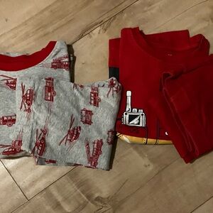 Kids Red Fire Rescue Pajama Top Set